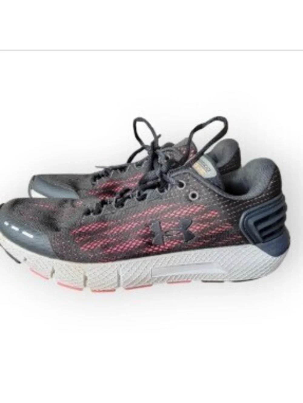Under Armour Charged Rogue Womens 8 Running Shoes Gray Pink Athletic Sneakers